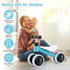Costway No Pedal Baby 4 Wheels Balance Bike With Non-slip Handlerbar-blue