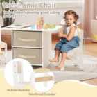 Costway Toddler Wooden Activity Table &amp; 2 Chairs Set With 2 Fabric Storage Bins-beige