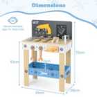 Costway Wooden Toddler Workbench Playset With Pegboard And Storage Shelf