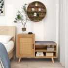 Costway 2-in-1 Rattan Shoe Cabinet With Bench And 3 Adjustable Shelves-natural