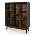 Costway 8-cube Storage Organizer With 2 Anti-tipping Mechanisms-dark Brown