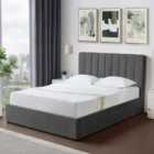 Artemis Home Evelynne Fabric 135Cm Double Ottoman Bed Frame With Storage - Dark Grey