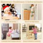 Costway Toddler Kitchen Step Stool With Activity Chalkboard And Adjustable Height-natural