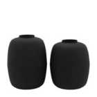 Crossland Grove Anglet Vase Black 390Mm Set Of 2
