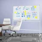 Costway Rolling Whiteboard On Wheels With Stand And Aluminum Alloy Frame-white
