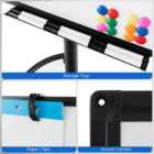 Costway 100 Cm X 65 Cm Height-adjustable Magnetic Whiteboard On Wheels-black & White