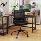 Costway Home Office Small Desk Chair With Adjustable Height Wheels-black
