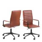 Furniture To Go Winslow Swivel Desk Chair With Adjustable Height Function in Vintage Brandy