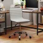 Costway Adjustable Office Chair With Swivel Seat And Universal Wheels-white