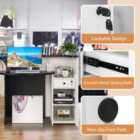 Costway Reception Desk With Lockable Drawer And Adjustable Shelf For Office-black