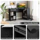 Costway L-shaped Computer Desk With Storage And Open Shelves For Living Room Bedroom-black