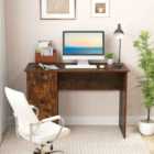 Costway Home Office Writing Desk With 2 Drawers-rustic Brown
