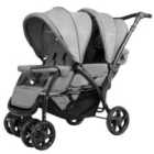 Costway Double Pushchair With Adjustable Backrest And Sunshade-grey