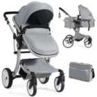 Costway 2 In 1 Foldable Baby Stroller With Rain Cover And Mosquito Net-grey