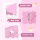 Costway Kids Vanity Table And Chair Set With Shelves Drawer And Cabinet-pink