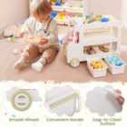 Costway 2 In 1 Car Shaped Toy Cabinet With Safe Hdpe Frame And 2 Storage Baskets-white