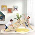 Costway Montessori Climbing Set For Toddlers Foldable With Fun Seesaw-natural