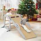 Costway Montessori Climbing Set For Toddlers Foldable With Fun Seesaw-grey