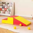 Costway 2-piece Step And Slide Climber For Infants And Toddlers-yellow