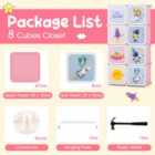 Costway 8-cube Baby Closet Organizer With Doors And Hanging Section-pink