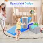 Costway Foam Climbing Blocks With Pu Cover For 1-3 Toddlers-blue