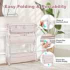 Costway Foldable Baby Changing Table With Wheels And Adjustable Height-light Pink