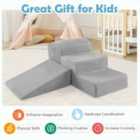 Costway 5-piece Climb And Crawl Playset With Ball Pit For Kids-grey