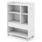Costway Mobile Storage Cabinet With Drawer And Adjustable Shelves-white