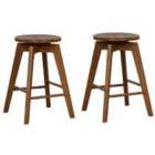 Costway 360° Swivel Counter Height Bar Chairs With Rubber Wood Frame