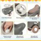 Costway Kids 3-in-1 Convertible Rocking Horse And Sliding Car For Indoor Outdoor Use-grey