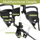 Costway 3 Wheel Folding Golf Push Cart With Adjustable Handle And Foot Brake