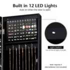 Costway Freestanding Mirror Jewelry Cabinet With Full Length Frameless Mirror-black