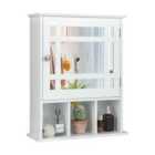 Costway Mirror Door Cabinet With Adjustable Shelf And 3 Compartments-white