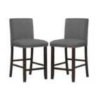 Costway Upholstered Bar Stool Set Of 2 For Dining Room Kitchen Restaurant-grey