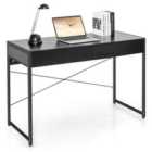 Costway 112 X 48 X 76Cm Wooden Study Computer Desk With 2 Drawers-black
