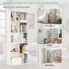 Costway Wood 5-tier Bookshelf Bookcase Home Organizer Display Shelf-white