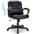 Costway Modern Mid-back Pu Leather Office Chair With Adjustable Height