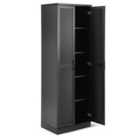 Costway Wooden Storage Cabinet With 2 Doors And Adjustable Shelves-black