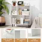 Costway Mid Century Modern Minimalist Cube Bookshelf With 4 Compartments-white