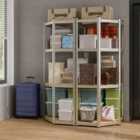 Costway 4-tier Corner Shelving Unit 720Kg Heavy Duty For Warehouse Pantry Shed And Kitchen-silver