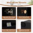 Costway 3-tier Bookshelf With Dual Anti-tipping Kits And 2 Cabinets-black