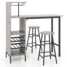Costway Counter Height Dining Table Set For Bistro Living Room-grey