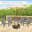 Costway Wood Adirondack Chair With Solid Acacia Wood And 160Kg Weight Capacity-grey
