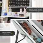 Costway Lockable Freestanding Jewelry Cabinet Armoire With Full-length Frameless Mirror-white