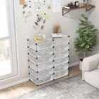 Costway 24 Pairs Shoe Rack Organizer With 12-cube Diy Modular-white
