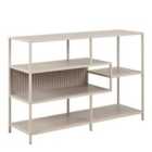 Furniture To Go Seaford Wide Grey Steel Bookcase With 4 Grey Melamine Shelves