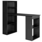 Costway Modern 3-in-1 Wooden Computer Desk With 6-tier Storage Bookshelves-black