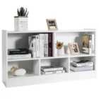 Costway Wooden Storage Bookcase With 2 Tiers And 5 Cubes-white