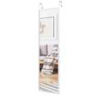 Costway Full Length Wall-mounted Mirror With Height Adjusting Hooks-white