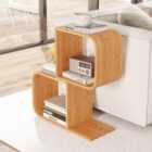 Costway S-shaped Bookcase Bamboo Bookshelf With 2 Open Cubes-2-tier